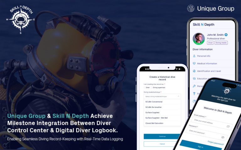 Screenshots of the Diver Control platform